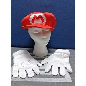 Nintendo Super Mario Costume Accessory Set Red Hat White Gloves Adult Disguise